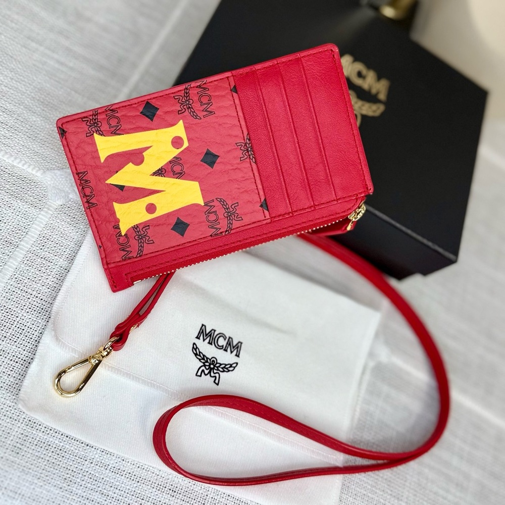 NEW! Unisex MCM Viva Red Visetos Year Of The Mouse Lanyard Card Holder - Picture 6 of 17